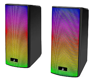 CAIXA DE SOM GAMER RISE MODE AURA SOUND S5, RGB, BLUETOOTH, 3WX2, PRETO - RM-SP-05-RGB