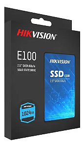 SSD Hikvision E100 1TB, SATA III Leitura 560MBs e Gravacao 500MBs, HS-SSD-E100-1024GB