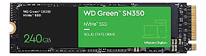 SSD 240 GB WD GREEN PC SN350, PCIE, NVME, LEITURA 2400MB/S E GRAVACAO 900MB/S - WDS240G2G0C