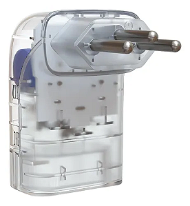 PROTETOR CONTRA SURTOS ELETRICOS CLAMPER POCKET FIT 3 PINOS, MONOPOLAR, 10A, BIVOLT, TRANSPARENTE - 15407