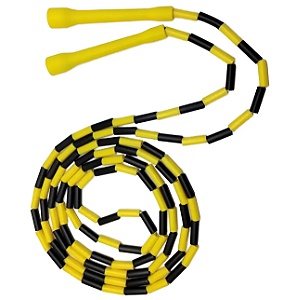 Corda De Pular Crossover 2,8m Ajustável Segmentos Rígidos Amarelo