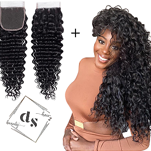 Top Closure 4x4 35 à 45cm com Fibra Bio humanizada Vanessa Tamanho 70cm  Cor 2 castanho 330 GR