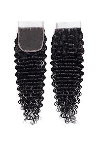 Top Closure Cacheada cabelo humano  35 a 45cm