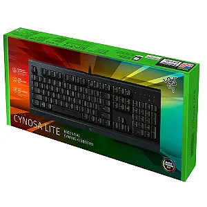 Teclado Gamer Razer Cynosa Lite - Membrana, RGB, USB - Preto