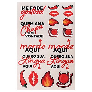 Tatto temporária Com Prazer 10 x 15 cm