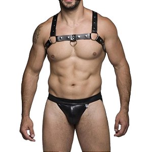Cueca Jockstrap Couro Aberta