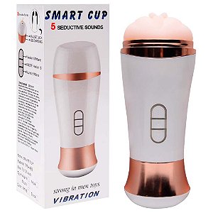 Masturbador Vagina Com Voz 10 Vibrações Formato de Copo
