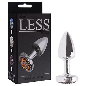 Plug Anal Pequeno Cromado Pedra Colorida