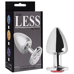 Plug Anal Grande Cromado Pedra Colorida