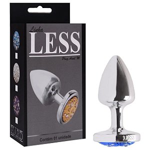 Plug Anal Médio Cromado Pedra Colorida