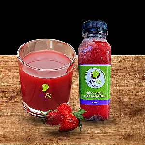 Anti-inflamatório (morango, gengibre, água de coco e linhaça) - 300ml