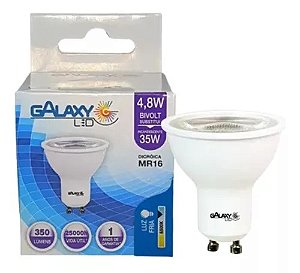 Lâmpada led AR70 4,8w 6500k GU10 1482 bivolt Galaxy Led.