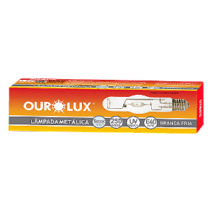 Lâmpada Metálica Tubular 250W E-40 5000K Ourolux.