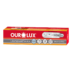 Lâmpada Metálica Tubular 70W E-27 5000K Ourolux.