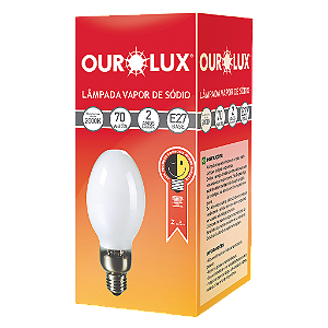 Lâmpada Sódio Ovoide 70W E27 Ourolux.
