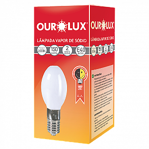 Lâmpada Sódio Ovoide 150W E40 Ourolux.