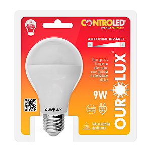 Lâmpada Inteligente Controled 9W Autodimerizável 6.500K bivolt.