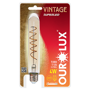 Filamento Superled Tubo Espiral T185 4W bivolt 2400K.