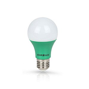 Lâmpada Superled Ouro 60 Colors 7W bivolt Verde IP66.