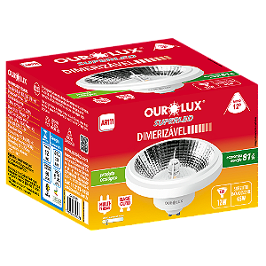 Lâmpada Superled AR111 12W bivolt dimerizável 2700K 12°.