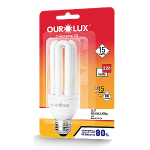 Lâmpada Fluorescente 3U 15W 220V 6400K.