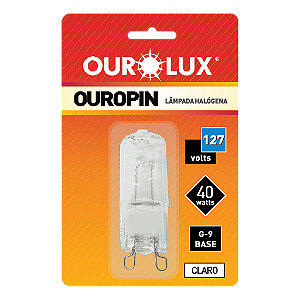 Lâmpada Halógena Ouropin G9 40W 127V Clara.