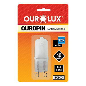 Lâmpada Halógena Ouropin G9 40W 127V Fosca.