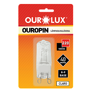 Lâmpada Halógena Ouropin G9 40W 220V Clara.