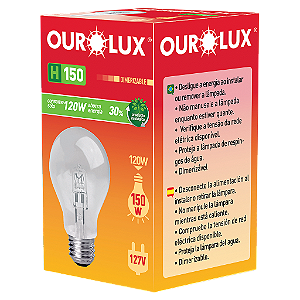 Lâmpada Eco Halógena Clara H150 120W 127V.