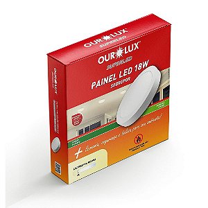 Plafon Superled Sobrepor 18W bivolt 2700K Redondo Ø 22,3cm.