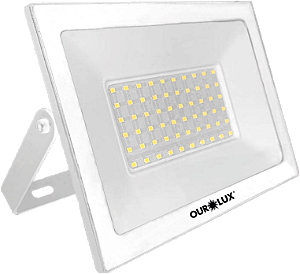 Superled Projetor Slim 50W SMD Branco 4.000 lúmens 6500K IP65 bivolt.