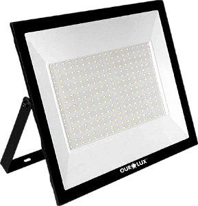 Superled Projetor Slim 200W SMD Preto 16.000 lúmens 6500K IP65 bivolt.
