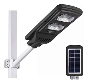 Luminária Pública de poste solar 40W LED 6500K com sensor e controle.