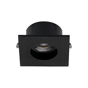 Plafon de embutir LED Móbili quadrado dimerizável para movelaria IRC90 2700K 2W 12V 3,7x3,7x1,9cm policarbonato e ABS preto.