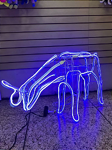 Armação De Rena Neon fêmea Azul com movimento 127V IP44 uso externo.