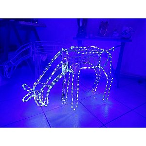 Armação Rena fêmea média LED Azul com movimento 127V IP44 uso externo.