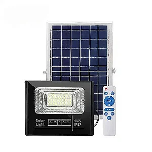 Refletor LED solar com controle 40w auto recarregável 6500K IP67.