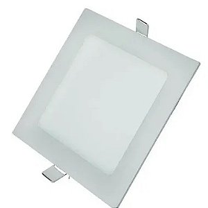 Luminária Plafon LED 6W Quadrada 12cm x 12cm Embutir 6500K bivolt.