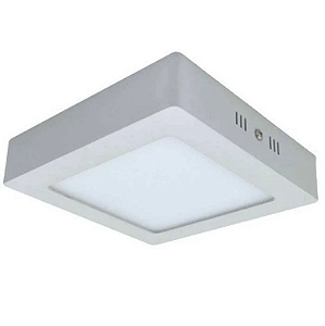 Luminária Plafon LED 6W Quadrada 12cm x 12cm Sobrepor 3000K bivolt.