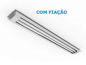 Luminária de embutir com filme refletivo para 2 lâmpadas 18/20W 120cm.
