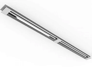 Luminária de embutir contínua alto rendimento para 2+2 lâmpadas T5 28/54W 250cm.