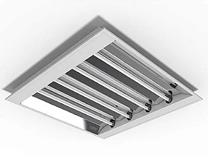 Luminária de embutir alto rendimento para 4 lâmpadas T5 14/24W 60cm.