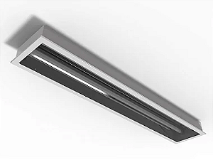Luminária de embutir alto rendimento fechada com difusor transparente para 2 lâmpadas 9/10W 60cm.