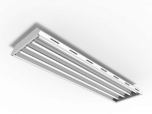 Luminária industrial de alto rendimento para 4 lâmpadas T5 28/54W 120cm.