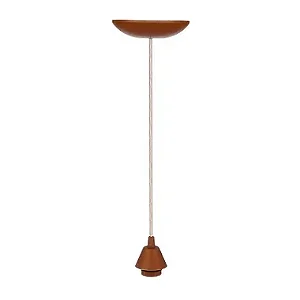 Pendente cobre 2,00m com soquete E-27 rosca longa completo para 1 lâmpada.
