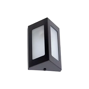 Arandela de Parede Gênova Triangular Externo 18x13x9cm Alumínio e Vidro Preto.