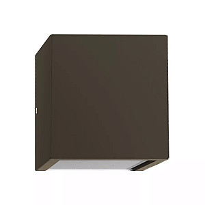 Arandela de Parede Focus Quadrado Externo Dicroica PAR16 10x12x9,5cm Alumínio Café e Vidro.