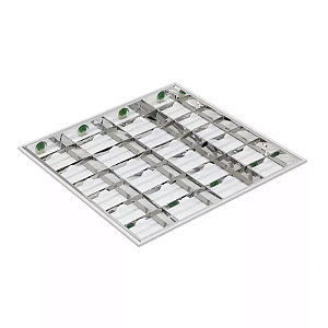Luminária de embutir alto rendimento com aletas para 2 lâmpadas 9/10W 60cm.