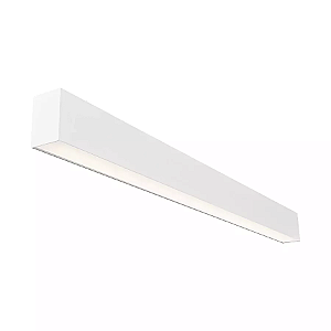 Luminária LED Linear 4000K 40W 220V 124x8x8,4cm Aço e Acrílico Branco.