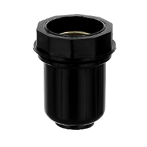 Soquete para abajur plástico preto E27 4A 250V.